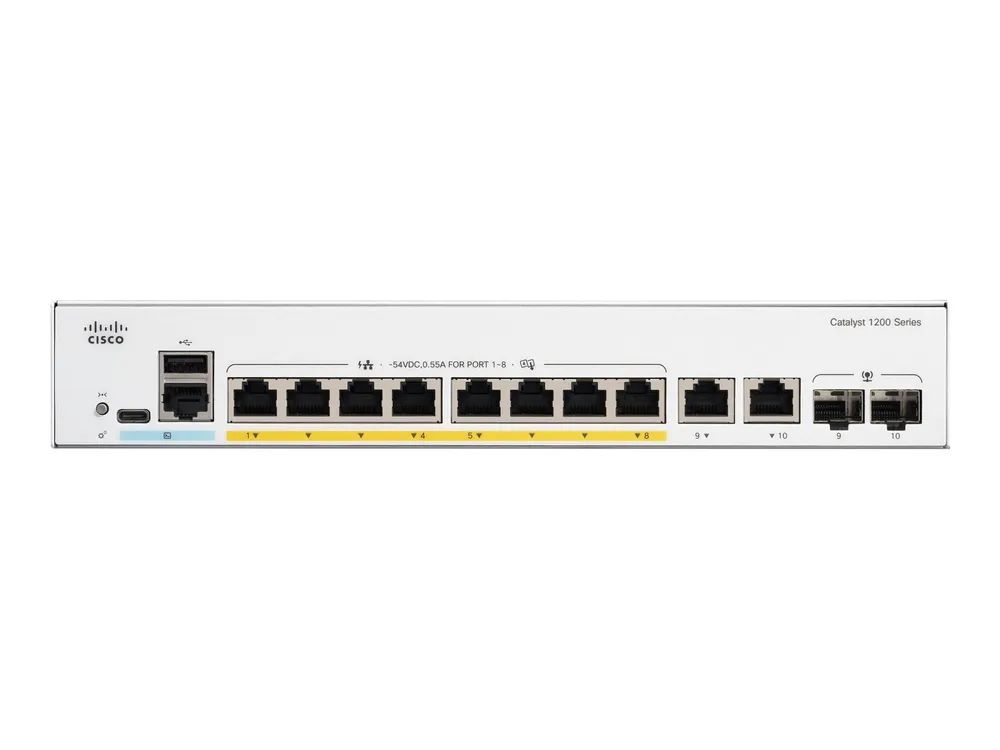 Cisco Catalyst 1200-8FP-2G - Switch - L3 - Smart - 8 x 10/100/1000 (PoE+)