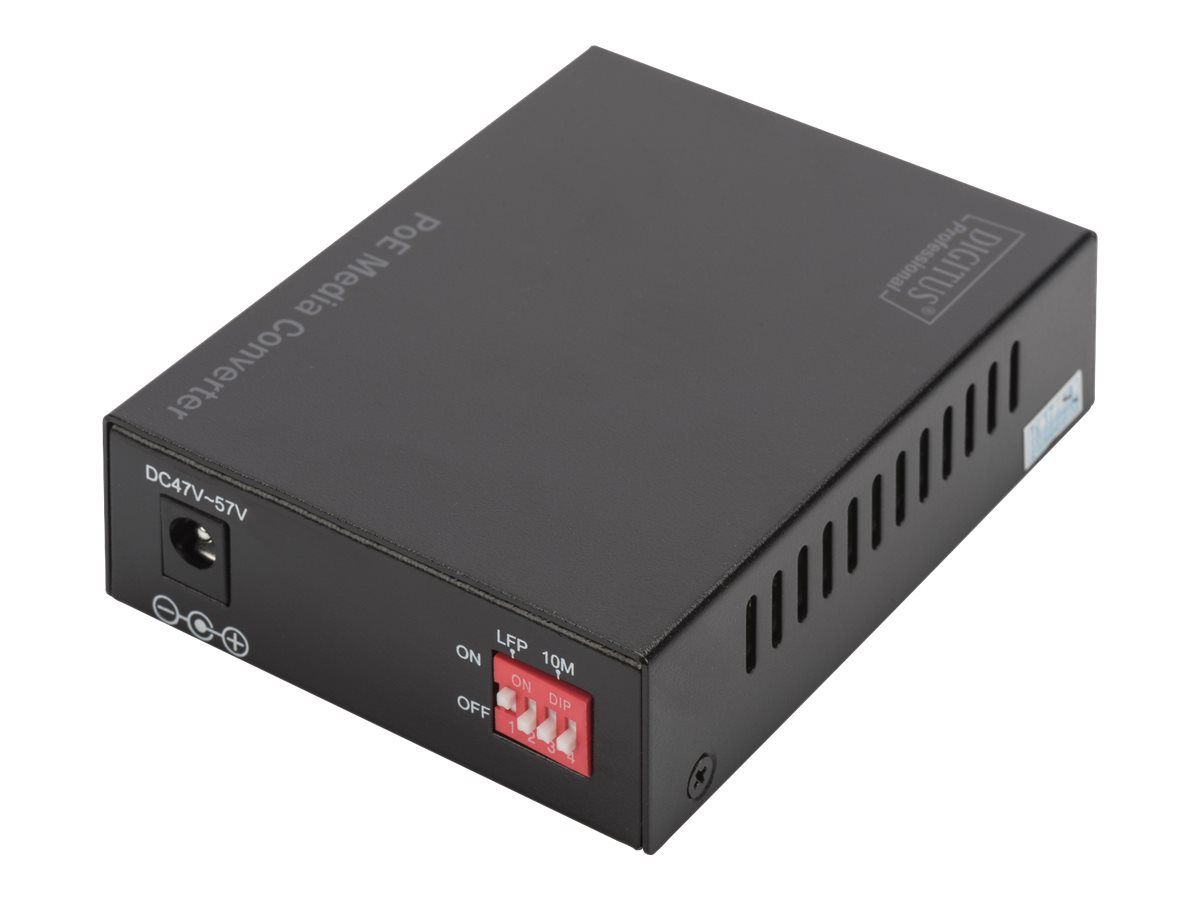 DIGITUS Gigabit PoE Medienkonverter, RJ45 / SFP, PSE
