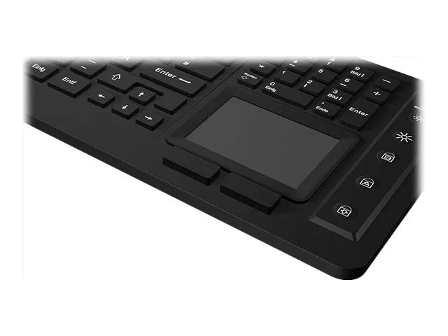KeySonic KSK-6231 INEL (UK) Hygienetastatur - Industrietastatur - Beleuchtung - Touchpad - Schwarz - 2 Maustasten - USB - Wasserdicht IP68 - Volle Größe (100%) - Kabelgebunden - USB - Membran Key Switch - QWERTY - Schwarz