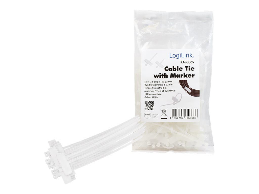 LogiLink Kabelbinder - 10 cm (Packung mit 100)