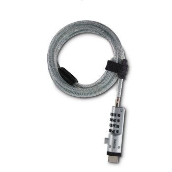 Hama Laptopschloss "USB", Zahlenschloss 4-stellig, Carbonstahl, Silber