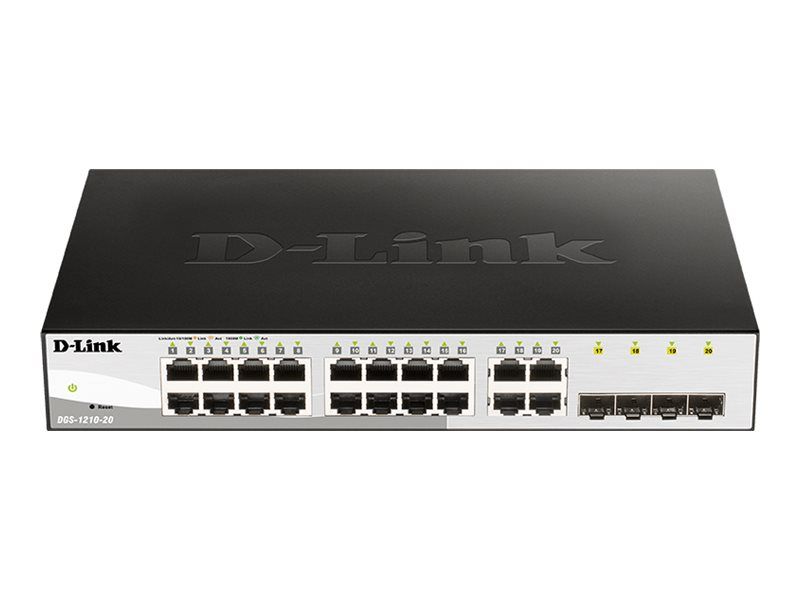 D-Link Web Smart DGS-1210-20 - Switch - 16 x 10/100/1000 + 4 x Gigabit SFP