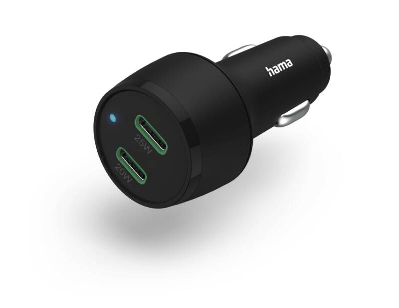 Hama KFZ-Ladegerät 201632 KFZ-Lader, 2xUSB-C, PD/QC ,45W