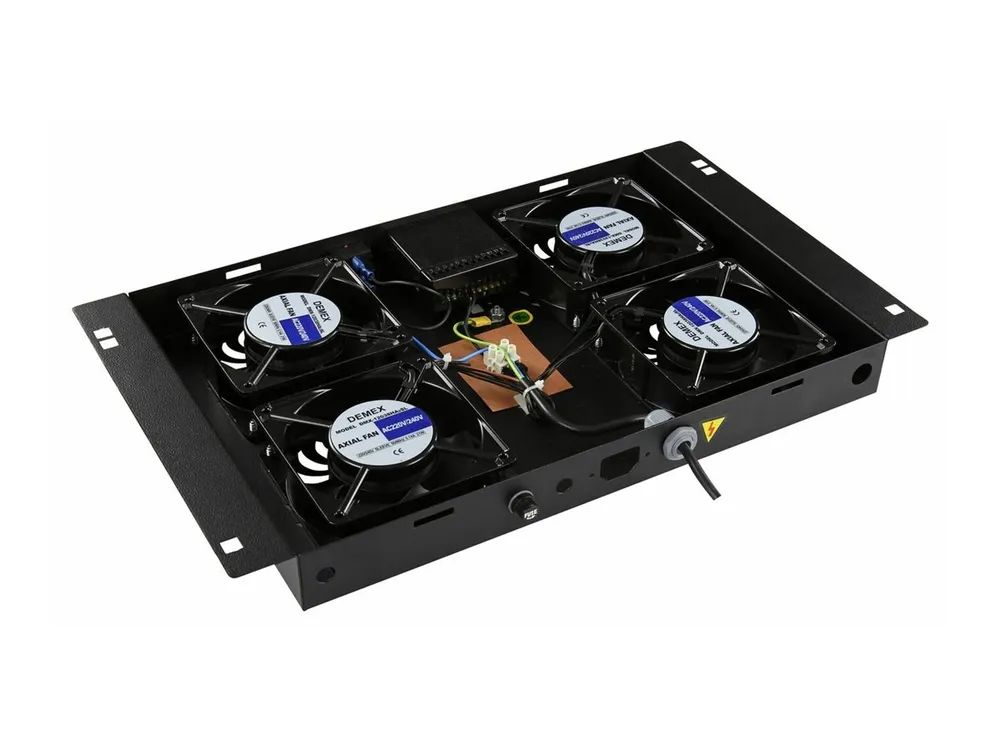 Lanview by Logon - Thermostat für Rack-Lüftermodul - digital - mit Thermostat - auf Dach montierbar - Schwarz - 1U - 48.3 cm (19")