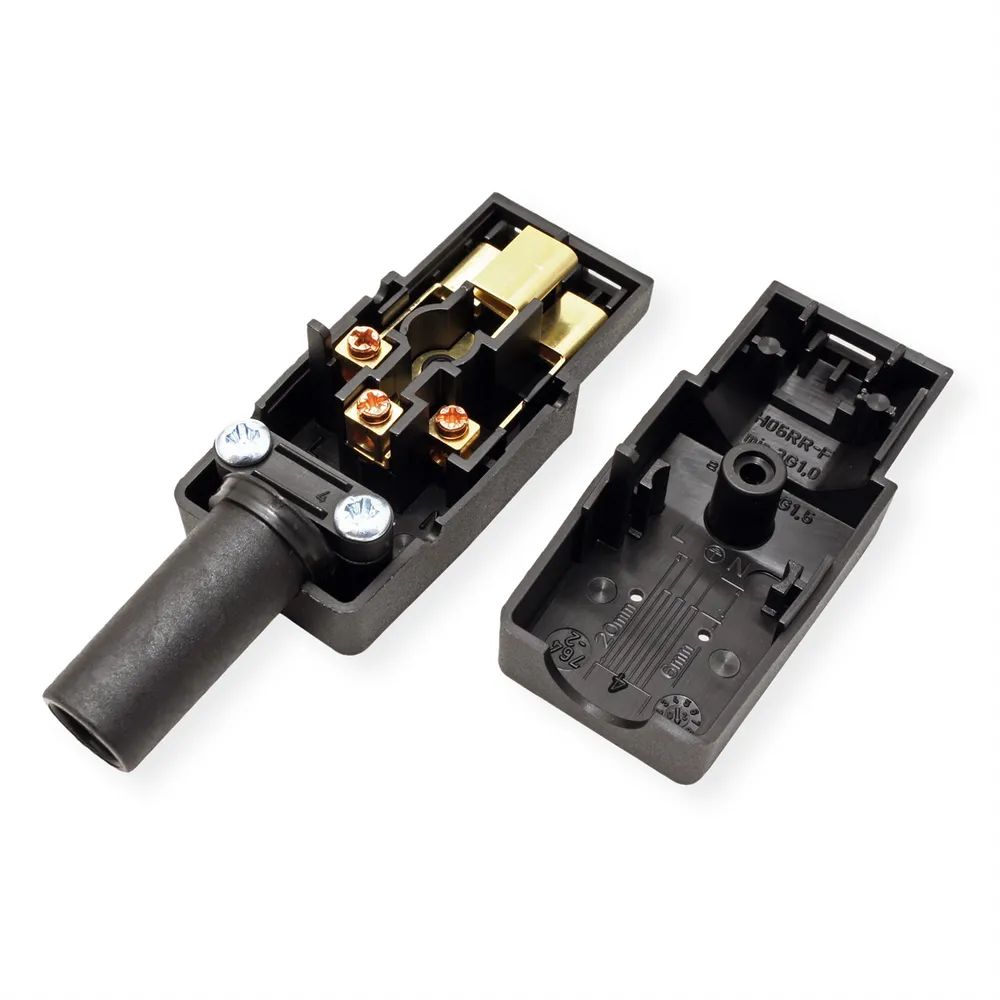 BACHMANN Kaltgerätekupplung IEC320 C21 16A/250VAC 155°, Schraubanschluß, schwarz
