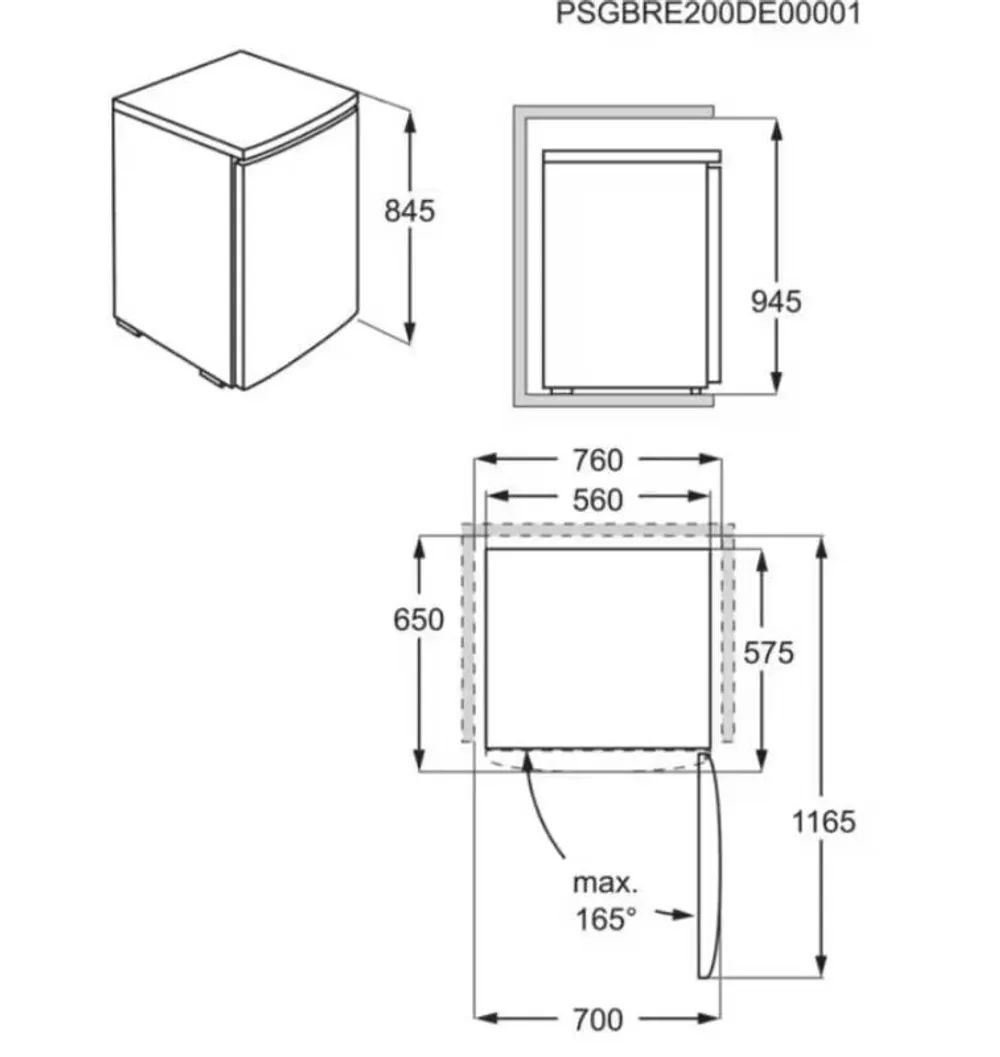 AEG RTS814DXAW Tisch-Kühlschrank H: 84,5cm, B: 56 cm, D