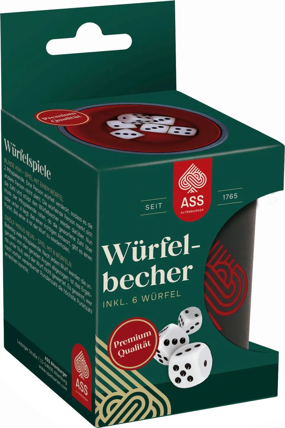 Cartamundi Deutschland GmbH Premium Würfelbecher mit 6 Würfel