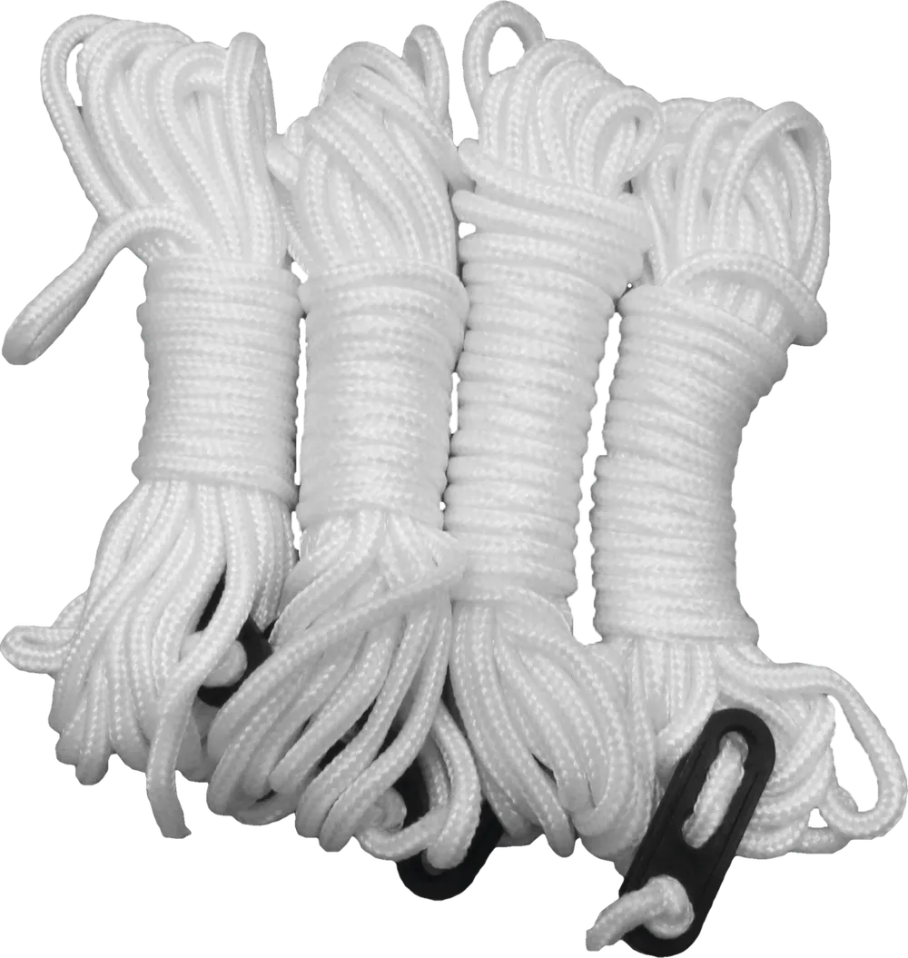 Grove Zeltleinen weiß 4 mm, 4 m - 4er-Pack