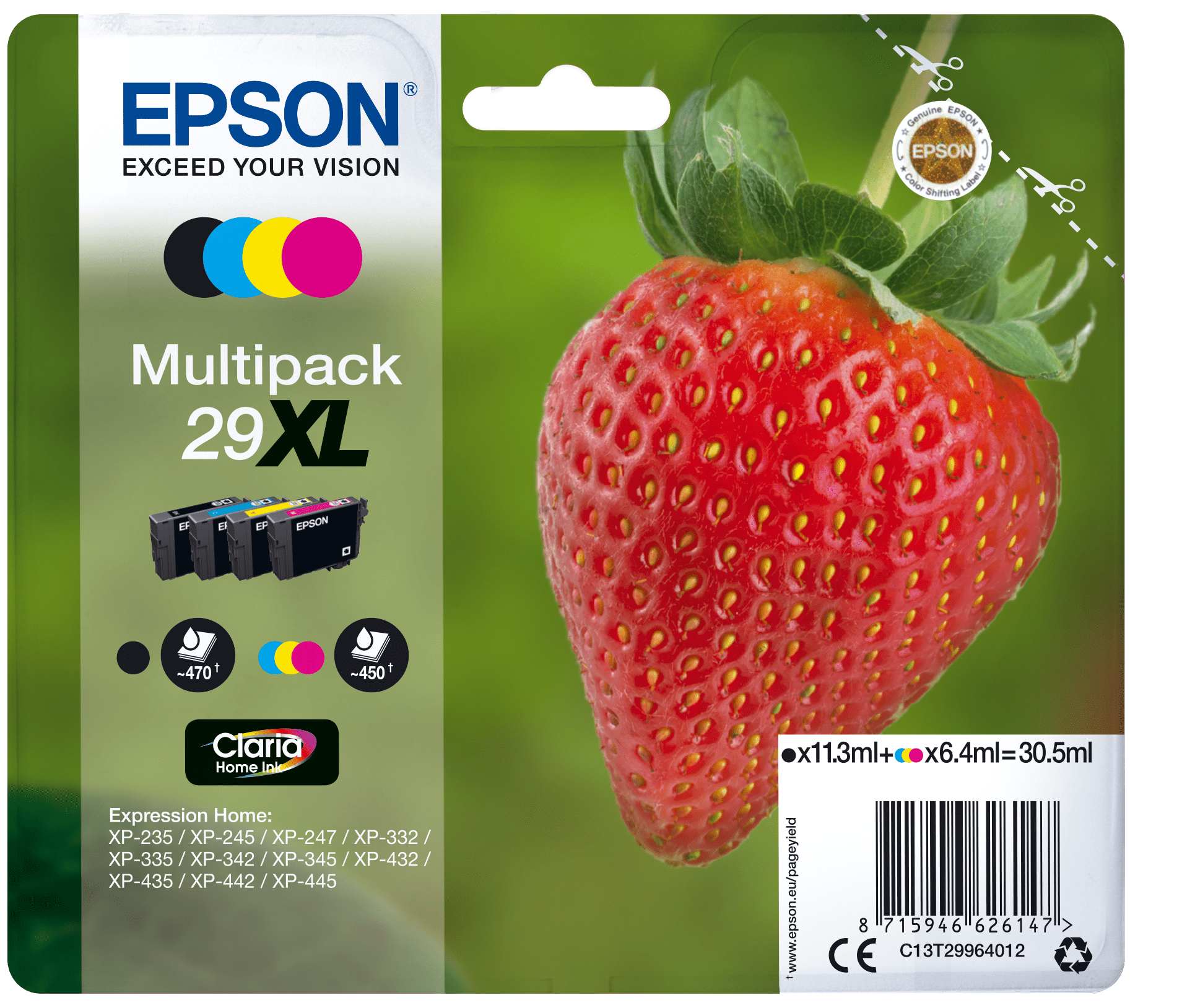 Epson 29 Tinte Erdbeere Multi, XL, 4 Farben