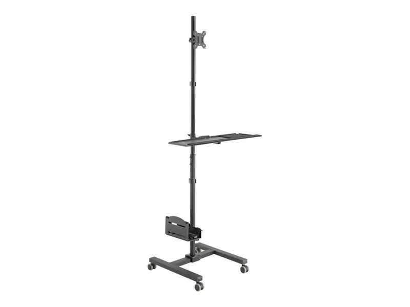 Equip Wagen - für Flatpanel / PC-Gehäuse - Kunststoff, stainless steel - Schwarz - Bildschirmgröße: 43.2-81.3 cm (17"-32")