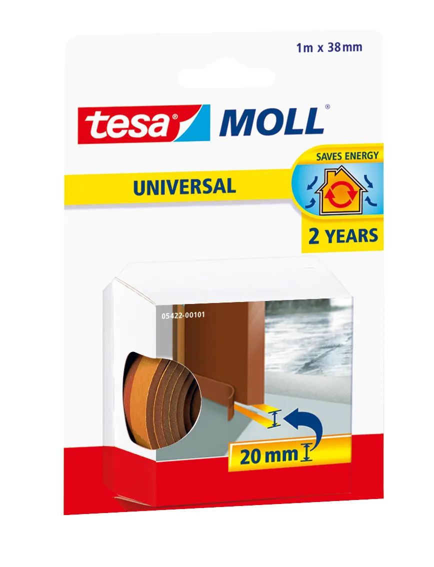 tesa® Türbodendichtung, braun 1m x 38mm – Schallschutz und Zugluftstopper