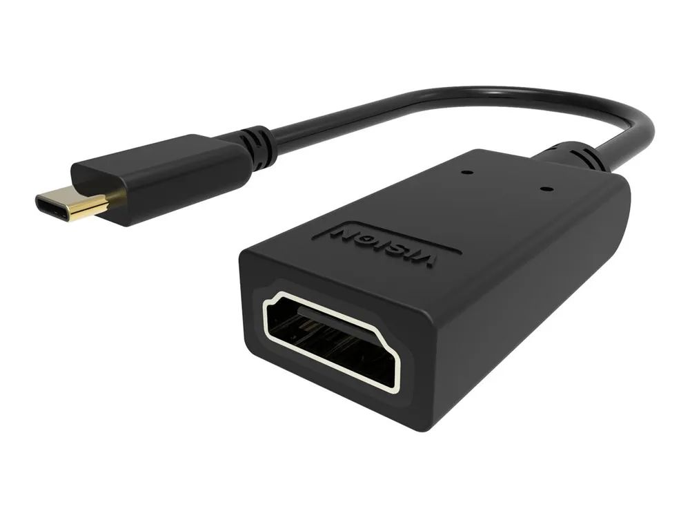 TECH DATA VISION - Videoadapter - USB-C männlich zu HDMI weiblich - Schwarz - Unterstützung für 4K60Hz (3840 x 2160)