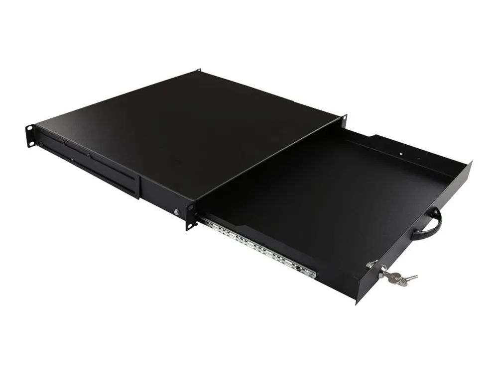 Lanview by Logon - Rack-Tastaturschublade - general use, lockable - Schwarz, RAL 9005 - 1U - 48.3 cm (19")