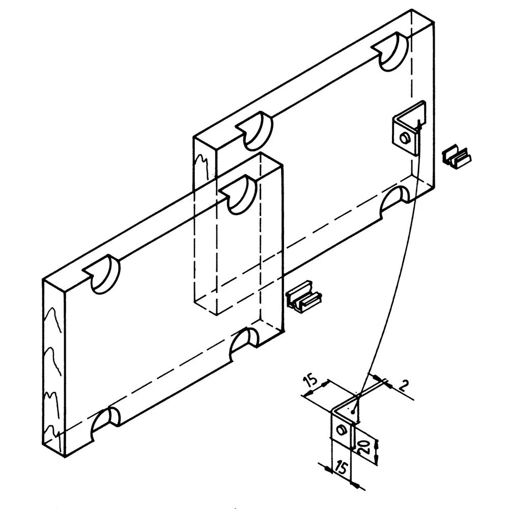 ZIEHL 25 Mitnehmer zum Anschrauben 15 x 15 x 20, StahL - verzinkt, mit Gummi