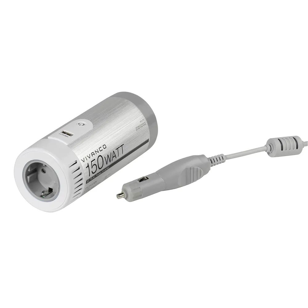 VIVANCO KFZ Spannungswandler mit USB, 12V/230V, 150W