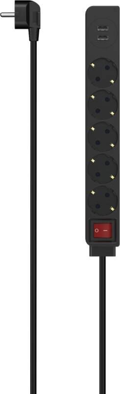 Hama 223184 SDL 5F 1,4M/USB-A 17W/M.SCH/BS