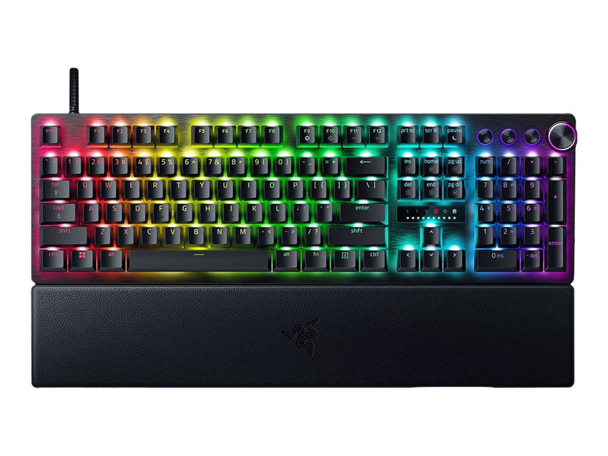 Razer Huntsman V3 Pro - Tastatur - full size - mit LED array indicator - Hintergrundbeleuchtung - USB-C - QWERTZ - Deutsch - Tastenschalter: Razer Analog Optical Switches (Gen-2)
