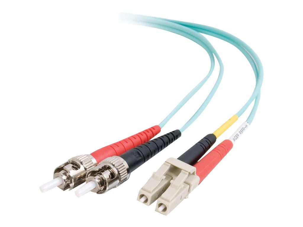 C2G LC-ST 10Gb 50/125 OM3 Duplex Multimode PVC Fiber Optic Cable (LSZH)