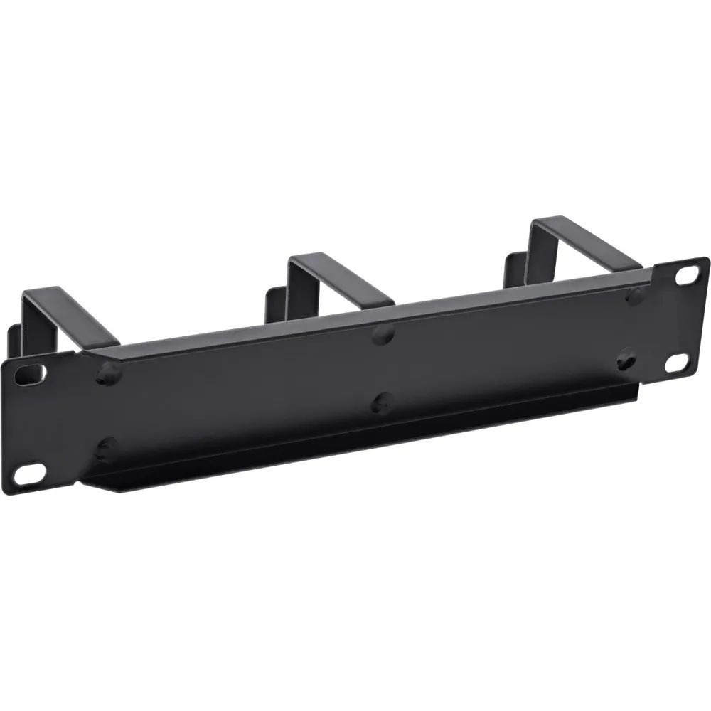 InLine 10" Kabelführungspanel - 3 Bügel - RAL 9005 - schwarz