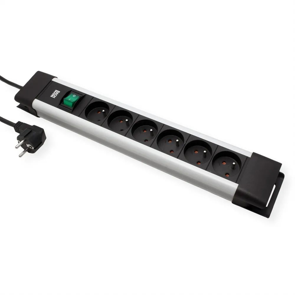BACHMANN CONNECTUS 6xUTE, 1xSchalter 2,0m CEE7/7 Grau