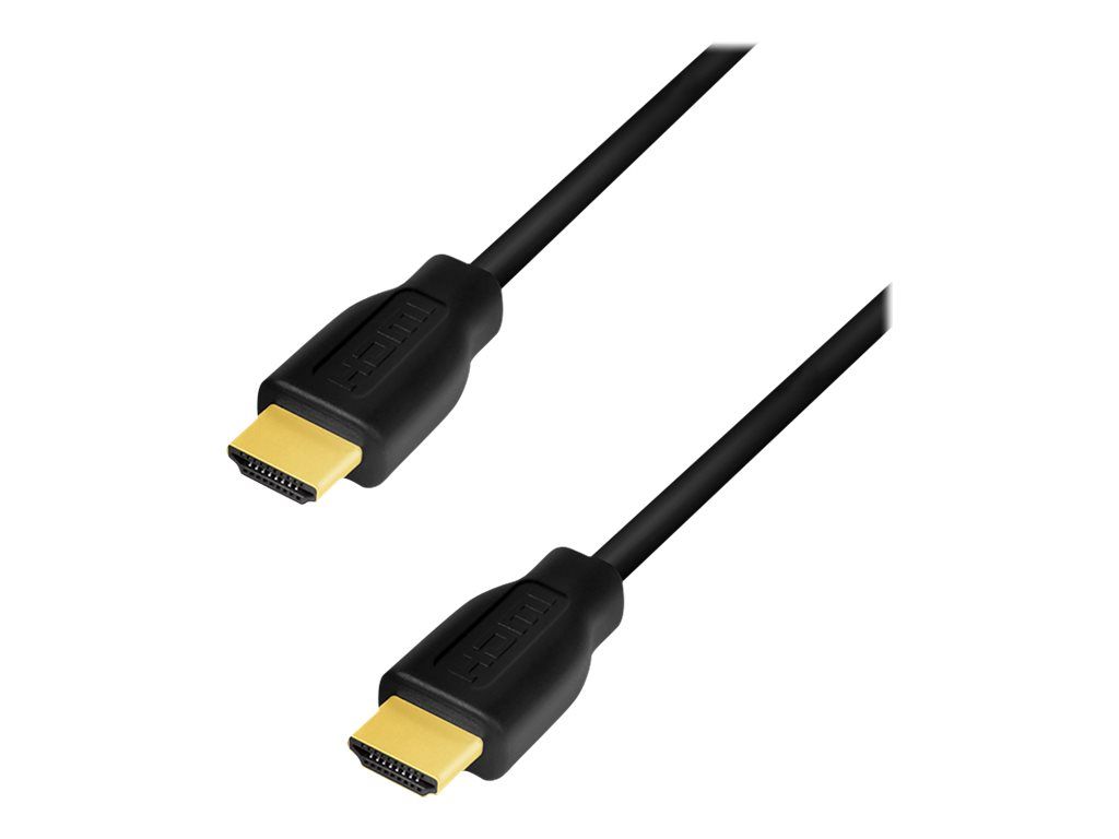 LogiLink Premium Highspeed - HDMI-Kabel mit Ethernet - HDMI männlich zu HDMI männlich - 2 m - Doppelisolierung - Schwarz - unterstützt 4K 60 Hz (3840 x 2160)