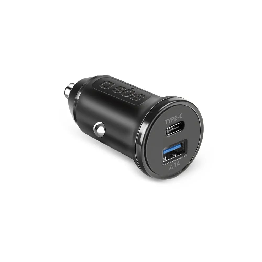SBS KFZ Lader, 1x USB-C & 1x USB-A, 10W