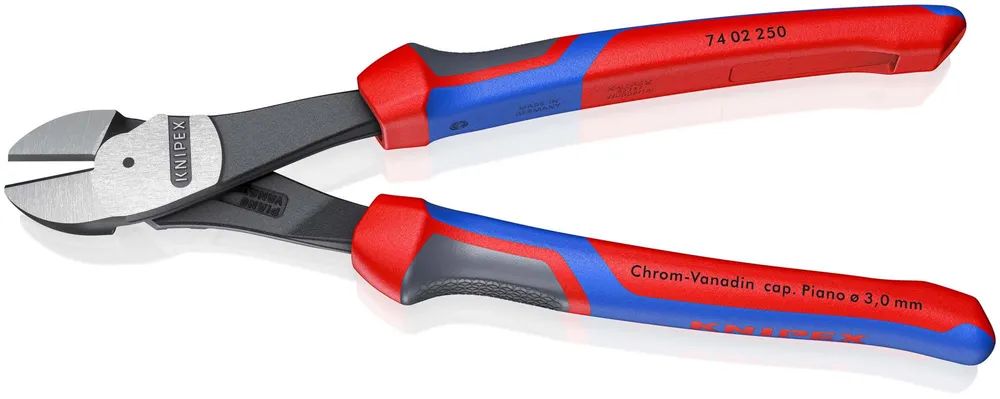 KNIPEX Kraft-Seitenschneider mit Comfort-Griffen schwarz atramentiert 250 mm