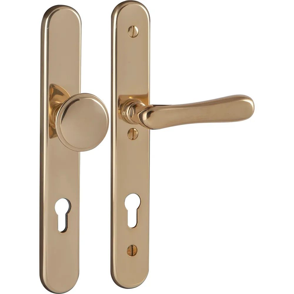 Marchesi Sicherheits-Wechselgarnitur ELEGANT/22 auf Schild PZ88, Messing poliert