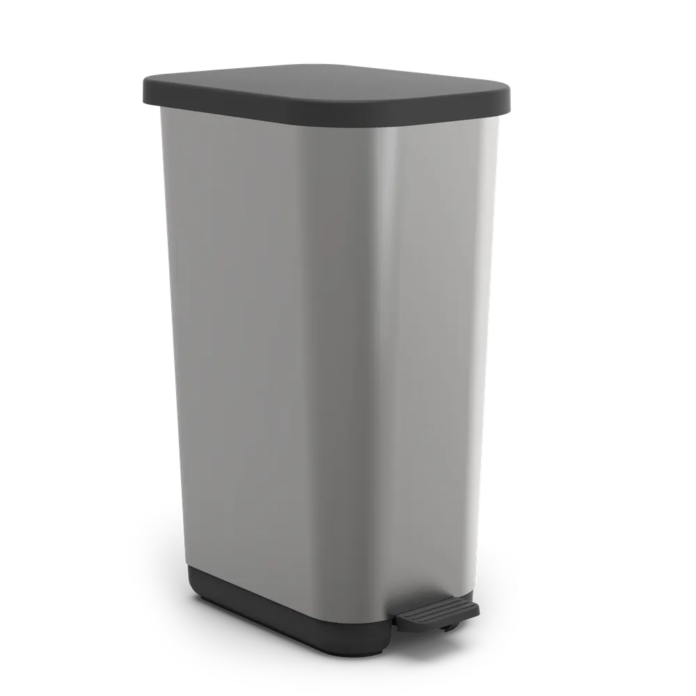Rotho Treteimer 55 l RIBO IML Silber