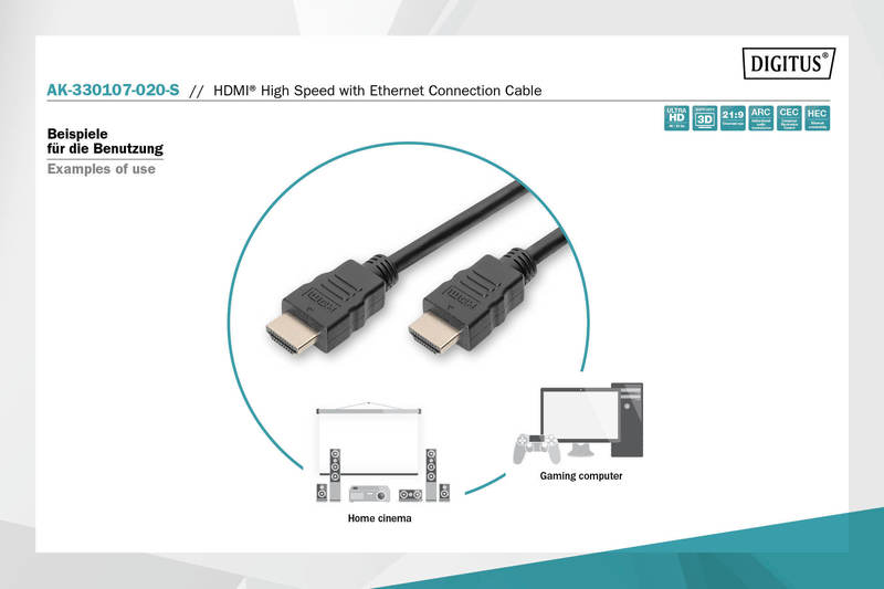 DIGITUS HDMI High Speed Ultra HD mit Ethernet 2m