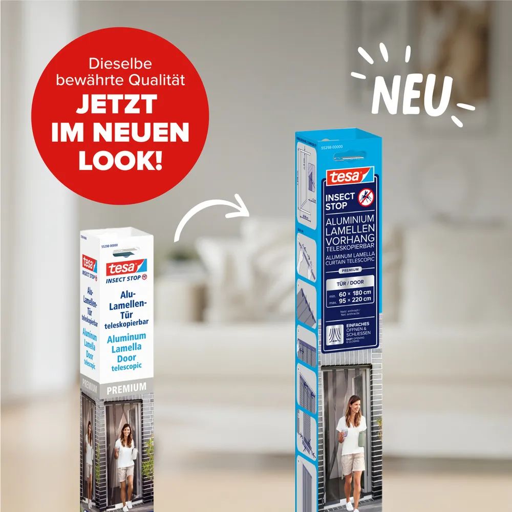 tesa® Insektenschutz Alu Lamellentür 1,20 × 2,50m, Balkon- u. Terrassentüren