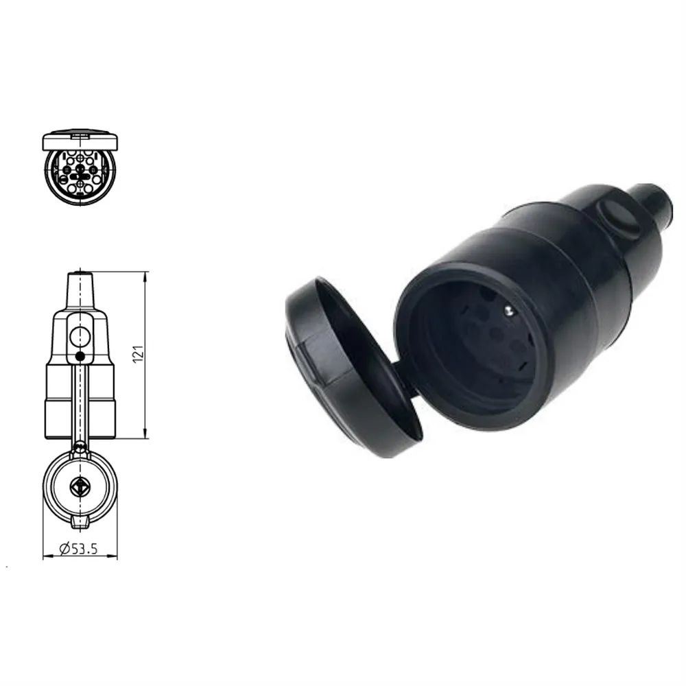 BACHMANN Vollgummi Kupplung, französisch, IP44, schwarz