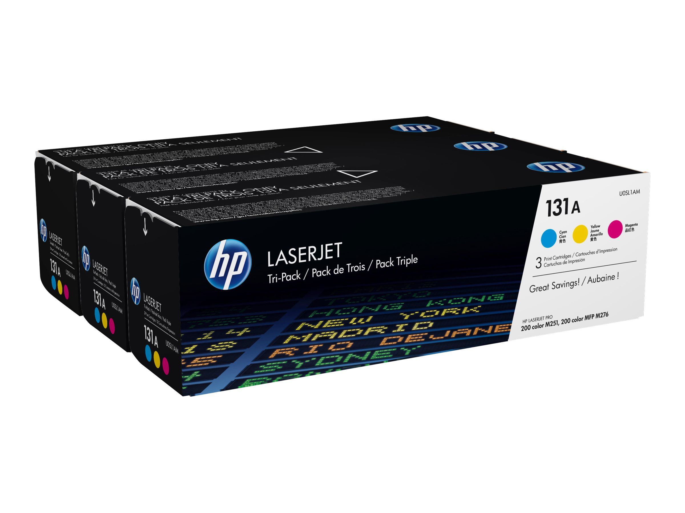 HP 131A - 3er-Pack - Gelb, Cyan, Magenta - original - LaserJet - Tonerpatrone (U0SL1AM)