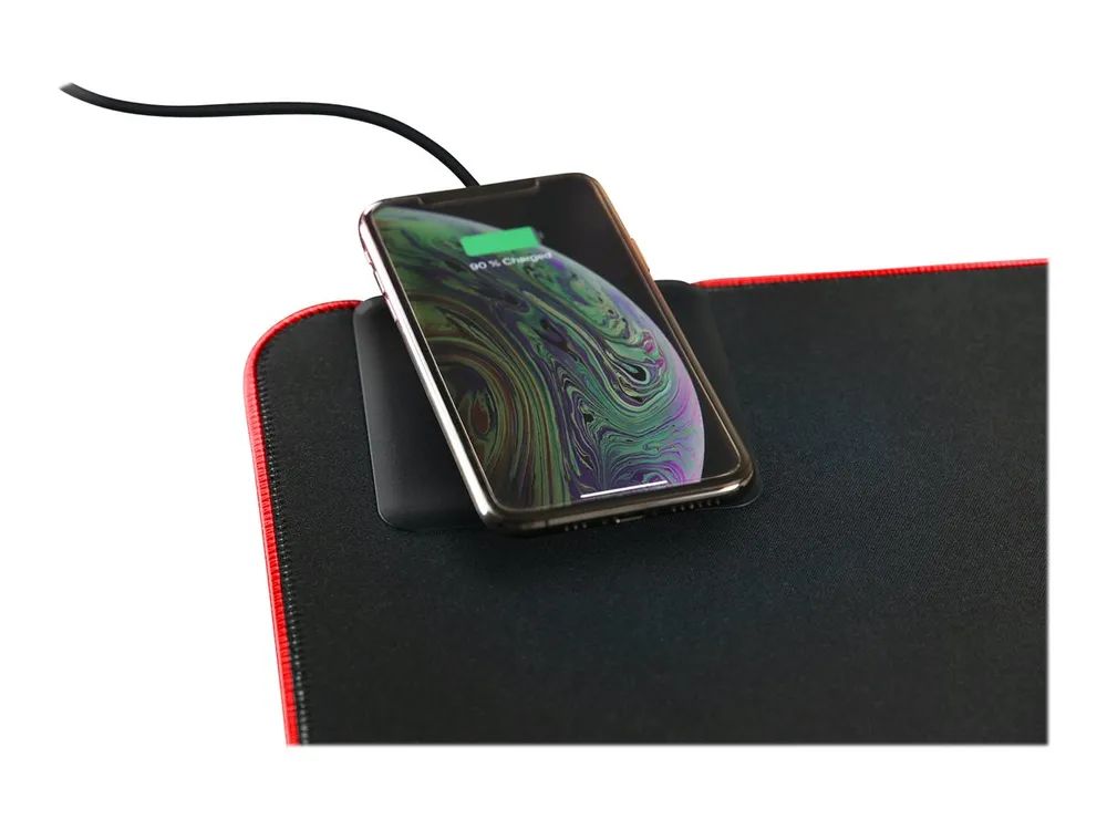 Deltaco Gaming GAM-092 - Beleuchtetes Tastatur- und Mauspad - mit RGB-Beleuchtung, induktives Laden (10 W max.)