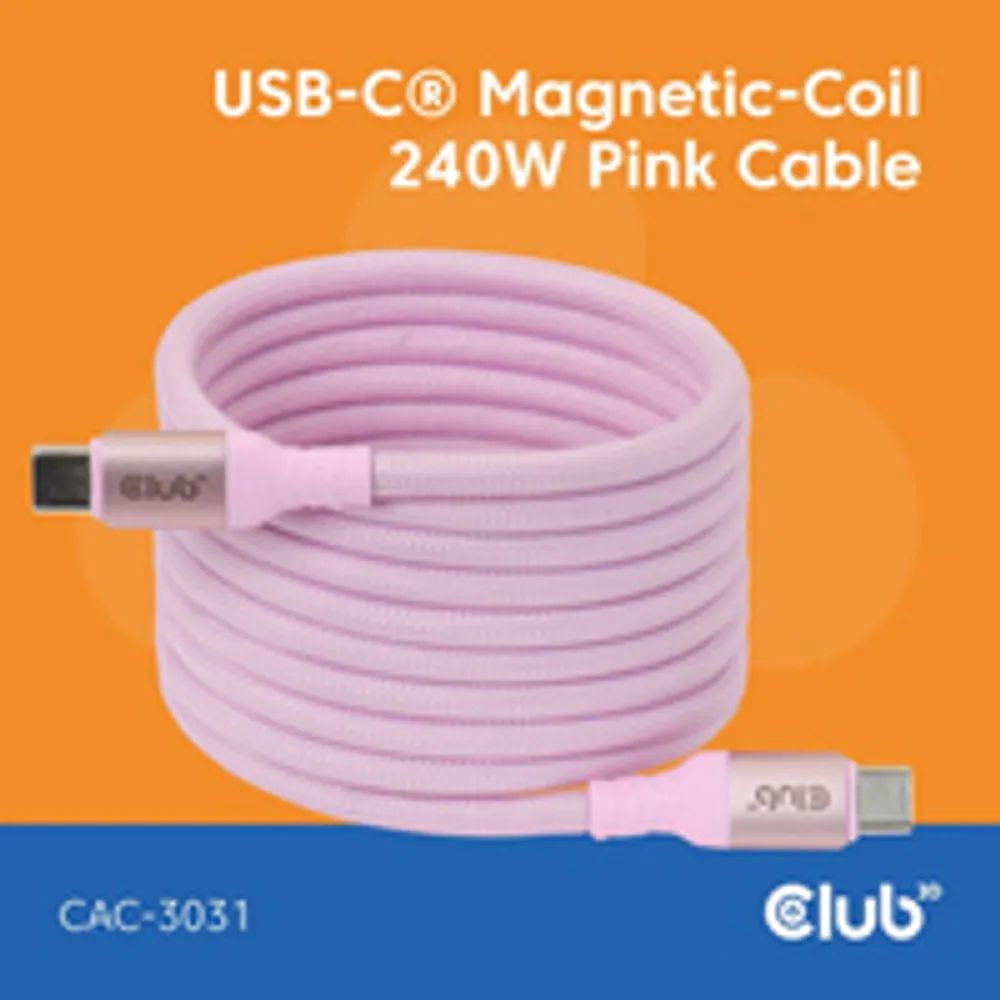 Club 3D Lifestyle USB-C Magnetisches Kabel 240W - Kabel - Digital/Daten