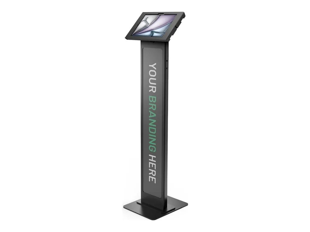 Compulocks iPad Air M2 & M3 11", Apex Enclosure Brandable Floor Stand - Black - Gehäuse - für Tablett - Branding-fähig - verriegelbar - Metall, Polypropylen - Schwarz - Bildschirmgröße: 27.9 cm (11")