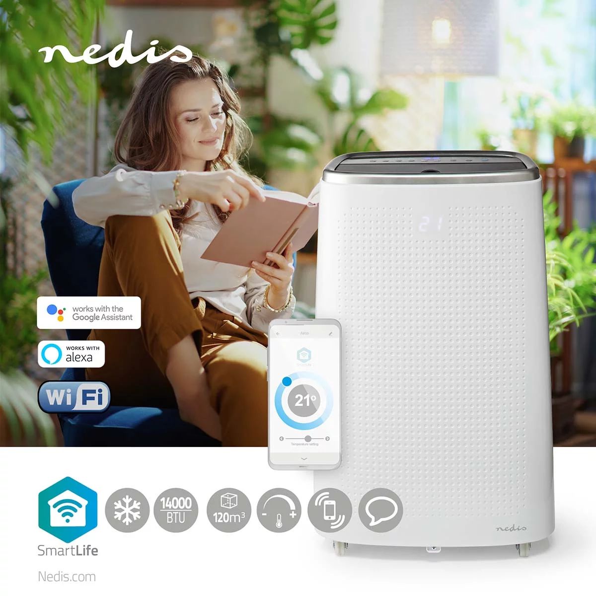 Nedis Klimagerät WIFIACMB1WT14 -14000 BTU
