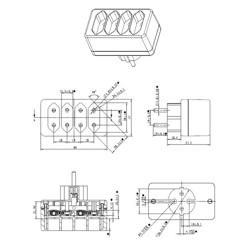 BACHMANN Multistecker 4xEuro, weiß 4x2,5A/230V