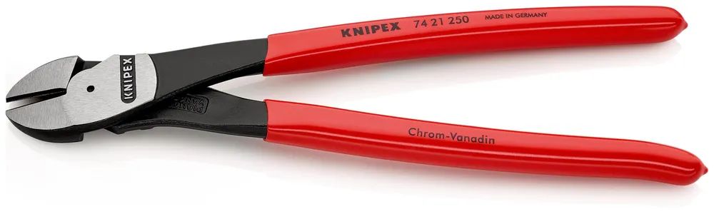 KNIPEX Kraft-Seitenschneider mit Kunststoff überzogen schwarz atramentiert 250 mm
