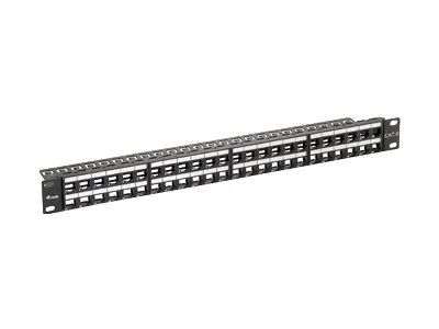 Equip Patch Panel - Patch-Panel mit Kabelverwaltung - CAT 6 - UTP - Schwarz, RAL 9005 - 1U - 48.3 cm (19")