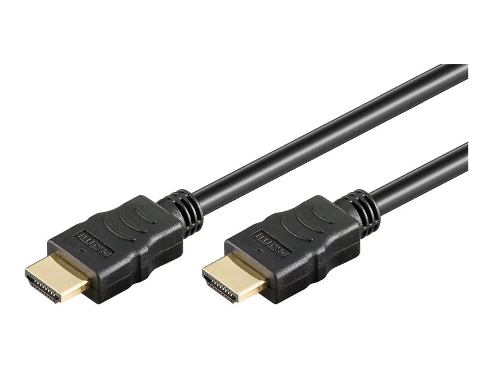 Goobay Hohe Geschwindigkeit - HDMI-Kabel mit Ethernet - HDMI männlich zu HDMI männlich - 0.5 m - Doppelisolierung - Schwarz - Unterstützung für 4K60Hz (3840 x 2160)