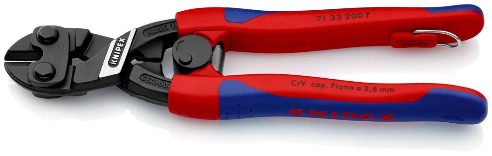 KNIPEX 71 32 200 T CoBolt® Kompakt-Bolzenschneider mit 2K-Hüllen, mit integrierter Befestigungsöse 200 mm