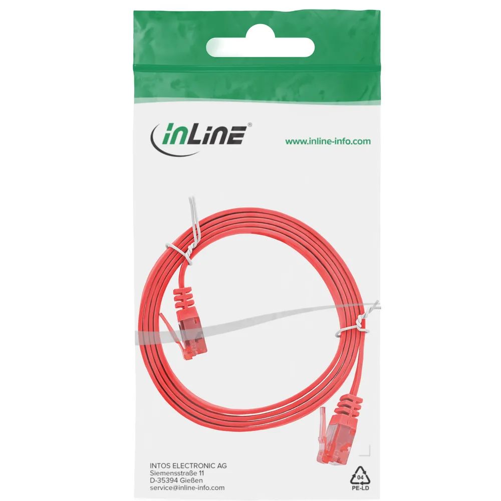 InLine Patchkabel flach - U/UTP - Cat.6 - rot - 1,5m