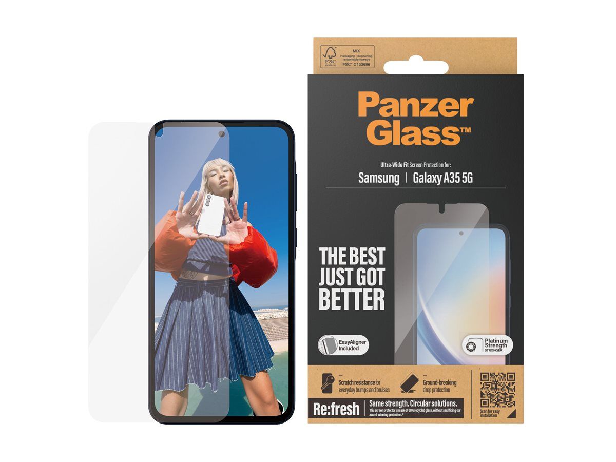 PanzerGlass Bildschirmschutz für Handy - Ultra-Wide Fit mit EasyAligner