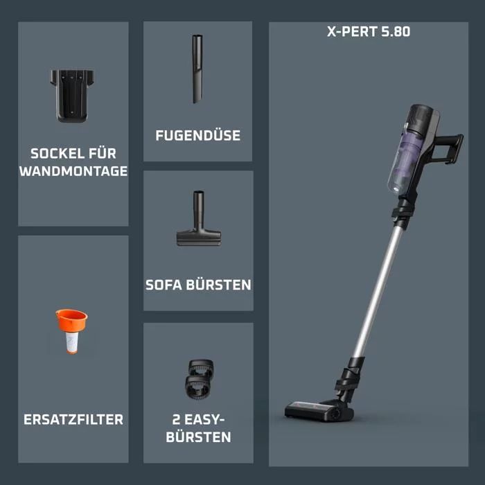 Rowenta RH5A31 Akku-Staubsauger X-PERT 5.80 - Purpur/Alu