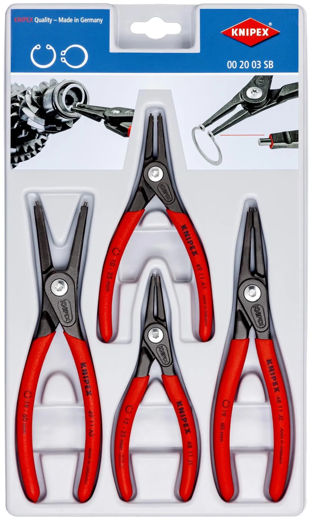 KNIPEX Präzisions-Sicherungsringzangen-Set 4-teilig