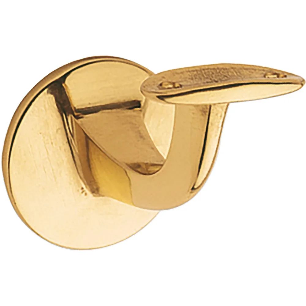 Marchesi Handlaufträger mit gewölbter Auflage, Wandabstand 65mm, Messing poliert