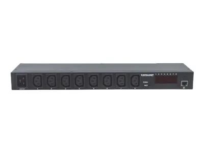 Intellinet 19" Intelligent 8-Port PDU, 19" Rackmountable C13 Intelligent Power Distribution Unit; Monitors Power, Temperature and Humidity - Stromverteilungseinheit (Rack - einbaufähig)