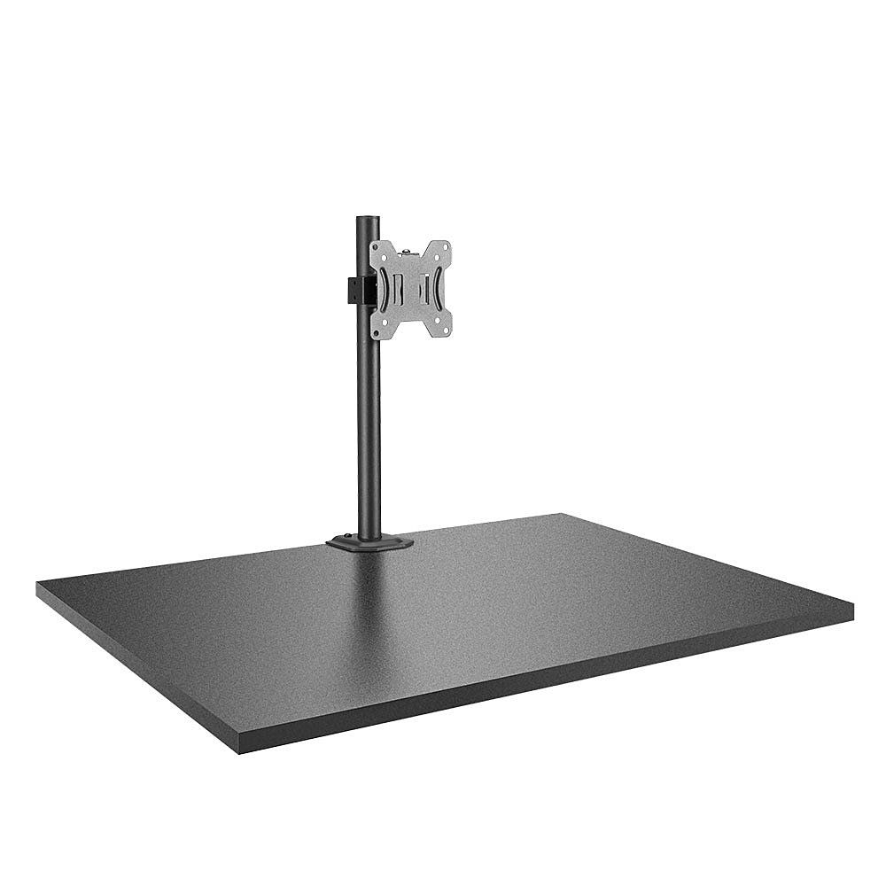 Lindy Single Display Short Bracket w/ Pole & Desk Clamp - Befestigungskit - einstellbarer Arm - für Monitor - Stahl - Silber - Bildschirmgröße: 43.2-71 cm (17"-28")