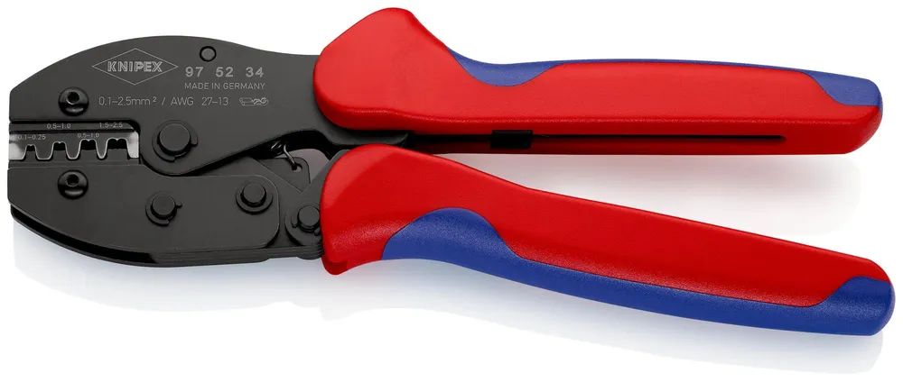 KNIPEX PreciForce® Crimpzange mit Mehrkomponenten-Hüllen brüniert 220 mm
